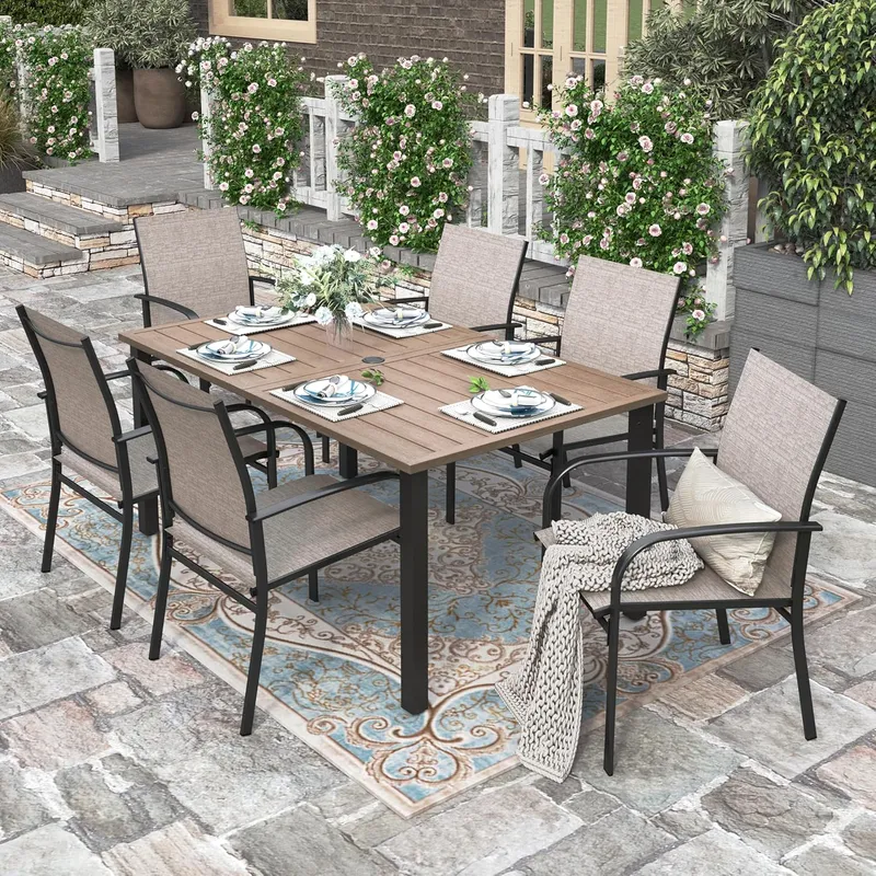 HERA’S HOUSE Patio Table and Chairs for 6